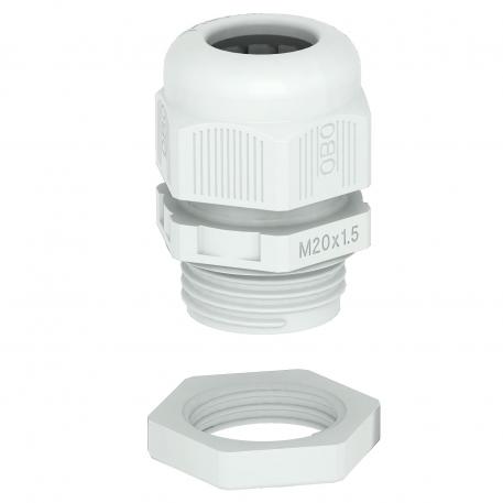 Cable gland, metric thread, set with locknut, light grey  |  | M12 x 1,5 | no | Light grey; RAL 7035