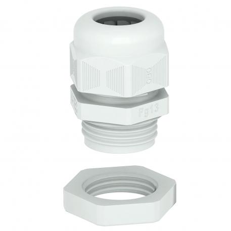 Cable gland, PG thread, set with locknut, light grey  |  | Pg 11 | no | Light grey; RAL 7035