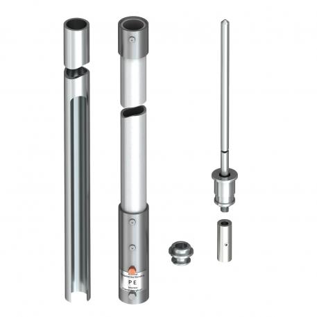 Insulated air-termination rod for inner-routed isCon® conductor with side exit